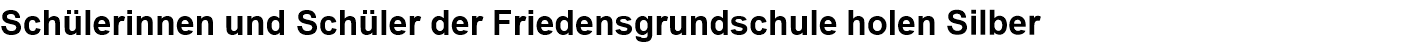 Schülerinnen und Schüler der Friedensgrundschule holen Silber